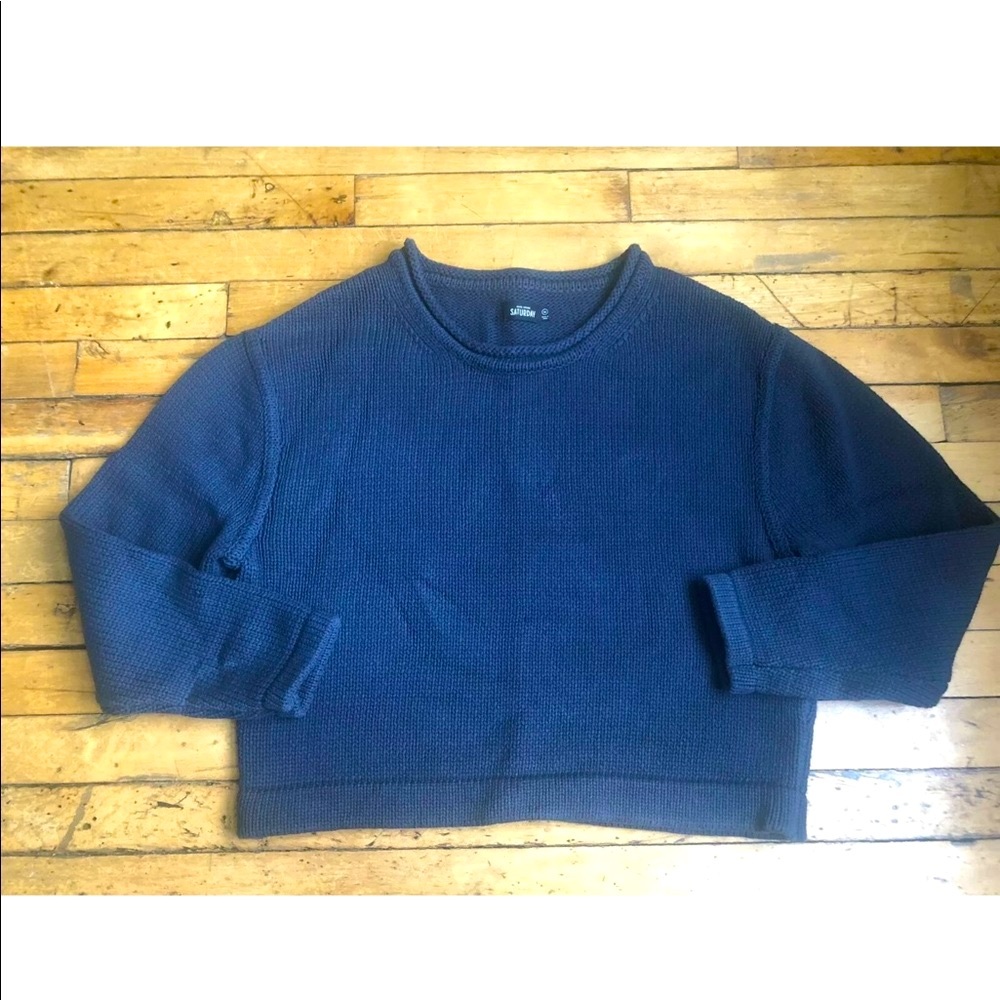 Kate Spade Saturday Navy Blue Thick Sweater Med